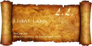 Lichtl Lajos névjegykártya